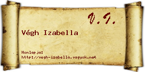 Végh Izabella névjegykártya
