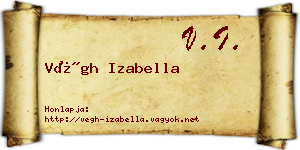 Végh Izabella névjegykártya